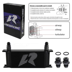 Universal 16 Row G1/2" 19mm Engine 248mm Oil Cooler With 2PCS AN8 & A10 Fittings - Picture 1 of 10