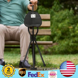 Bastón Plegable para Caminar con Trípode Silla Asiento Taburete Resistente Portátil - Imagen 1 de 20