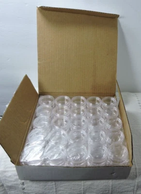 Plastic Jars qty 50 -1 inch x 1/2 inch clear for crafts or other things - Image 1 of 4