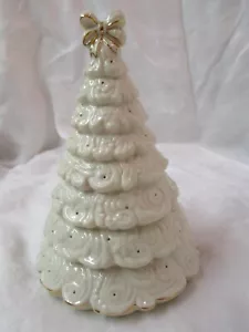 Vintage Lenox Porzellan weiß & gold Weihnachtsbaum hell glänzend 8" - Bild 1 von 5