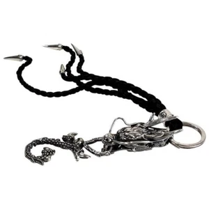 Llavero de cuero plateado ojo de rubí dragón - Imagen 1 de 8