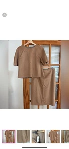 Brooks Brothers Camel Hair Skirt Top Set size 4 Tan - Picture 1 of 14