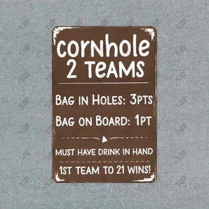 Cornhole Scoreboard Sign Fun Outdoor Game Rules for Tailgating & #108 - Picture 1 of 1