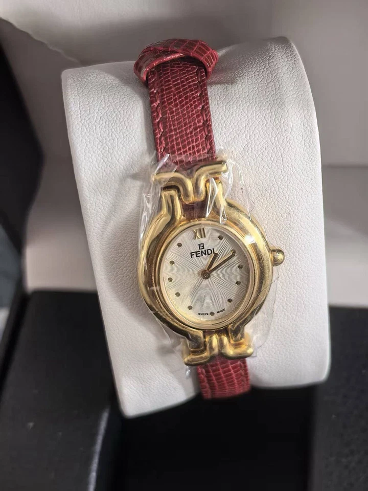 Vintage FENDI 640L Chameleon Quartz 24mm red belt Women's Watch - image 1 of 4