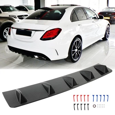 Alerón difusor parachoques trasero carbono tiburón 5 aletas para Mercedes-Benz C180 C220 C230 Foto 1 de 4