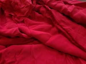 5 Yds x 44 Sand Washed Silk Red Matte + Shiny 100% Natural Prewashed Buttery! - Picture 1 of 7