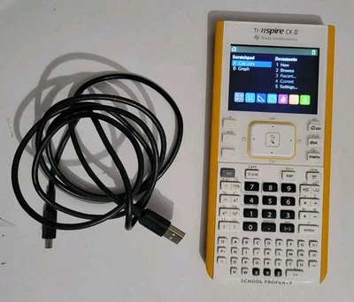 Texas Instruments TI Nspire CX II Graphing Calculator with charger USB cable - Image 1 of 4