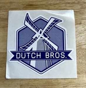 DUTCH Bros BLUE Windmill CLASSIC Vintage OLD Style STICKER Coffee HTF Original - Picture 1 of 2