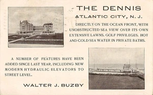 Postcard New Jersey Atlantic City Hotel Dennis 1903 Undivided Back - Picture 1 of 2