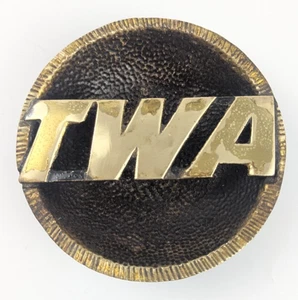 Vintage 1950s 1960s TWA Airlines Solid Brass Ashtray Bowl Jet Collectible USA - Picture 1 of 12