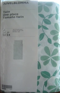 Copripiumino e federa matrimoniale Ikea JUVELBLOMMA 100% cotone bianco verde fiori - Foto 1 di 6