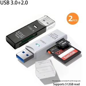 Lector de tarjetas USB 3.0 2 en 1 Micro SD TF tarjeta de memoria flash adaptador para PC - Imagen 1 de 8