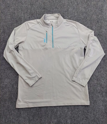 Adidas Pullover Shirt Mens Large Gray Blue Tech Pullover 1/4 Zip Climalite - Image 1 of 4