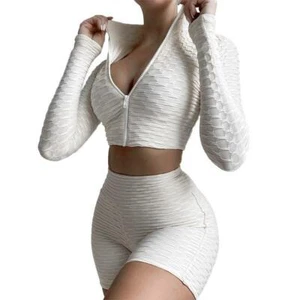Long-Sleeved 2 Piece matching Short Set Suit. - Picture 1 of 7
