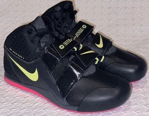 NIKE Javelin Elite 3 Black Barely Volt Pink Track Field Spikes Shoes Mens 11 12 - Picture 1 of 9