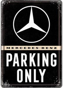 Mercedes-Benz Parking Only metal postcard / mini-sign 140mm x 100mm (na) - Foto 1 di 1