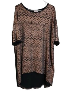 Lularoe Elegant Irma Top Womens Large Gold & Black Dolman Sleeve Oversized Shirt - Picture 1 of 6