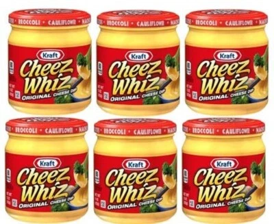 (6 JARS/15oz) KRAFT CHEEZ-WHIZ ORIGINAL Cheez Whiz CHEESE DIP   - Image 1 of 4