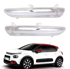 Citroen C3 2016+ Coque Miroir Rétroviseur Clignotant Feu Lentille Gauche+Droit - Imagen 1 de 12