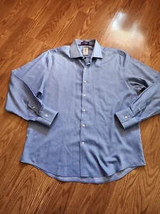 Robert Graham Herren L Xl 17 leichtes Baumwollhemd mit Knopfleiste blau - Bild 1 von 6