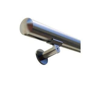 Unbranded Handrail Stair Kit 6' Aluminum Ex/Interior Railing Brackets in Silver - Picture 1 of 4