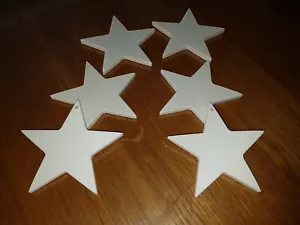 6 Holzsterne Stern Sterne mit Befestigungsloch zum Aufhängen ca 9cm 6mm - Bild 1 von 1