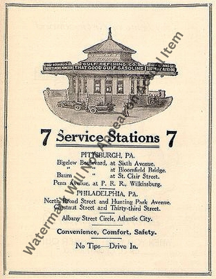 Gulf Oil Pittsburgh Service Station Brochure Vintage Photograph Print 8.5x11" - Image 1 of 1