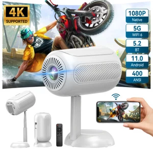 Mini Folding Projector 4K/400 ANSI Smart WiFi Android Home Theater Projector USB - Picture 1 of 23