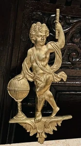 Antique French Ormolu Bronze Furniture Mount Figurative Pediment Decoration Art - Picture 1 of 5