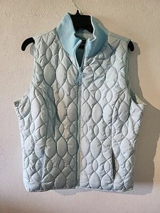 DEVON & JONES WOMEN'S VEST. SIZE: L BABY BLUE QUILTED - Picture 1 of 7