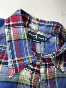 Ralph Lauren Shirt Mens 2XLT 2XL Tall Blue Pink Plaid Pony Long Sleeve - Picture 1 of 14