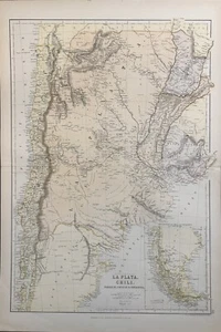 1849 South America Original Antique Map, Color Lithograph, Alexander K. Johnston - Picture 1 of 2
