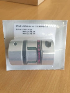 R&W EK2/20/B/16/16 ELASTOMER COUPLING WITH CLAMPING HUBS 16MM BORES - Picture 1 of 1