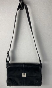 eileen west women black leather shoulder bag handbags - Picture 1 of 6