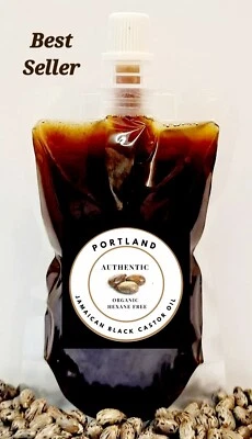 100% PURE JAMAICAN BLACK CASTOR OIL - 100ml POUCH. POTENT-ORGANIC-PURE-NATURAL.