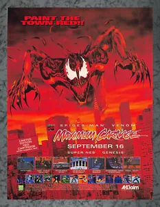 Spider-Man and Venom Maximum Carnage SNES Genesis Druckanzeige Vintage Art C 1994 - Bild 1 von 1