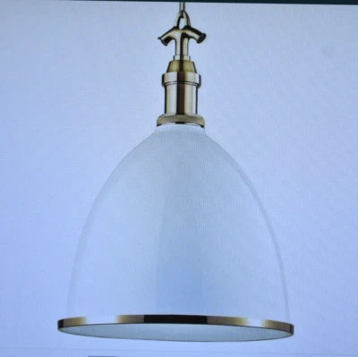 Hudson Valley 7718-WAGB Viceroy 1 Light Pendant 17" White Aged Brass LED - Image 1 of 4