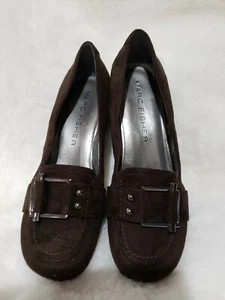 Marc Fisher Damenschuhe Keilabsatz braun silberne Schnalle 8M - Bild 1 von 7