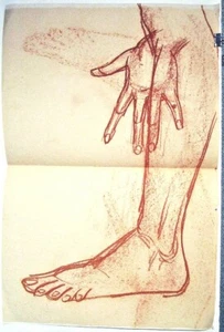 Hand and Foot drawing by art student from Soviet time school - Bild 1 von 1