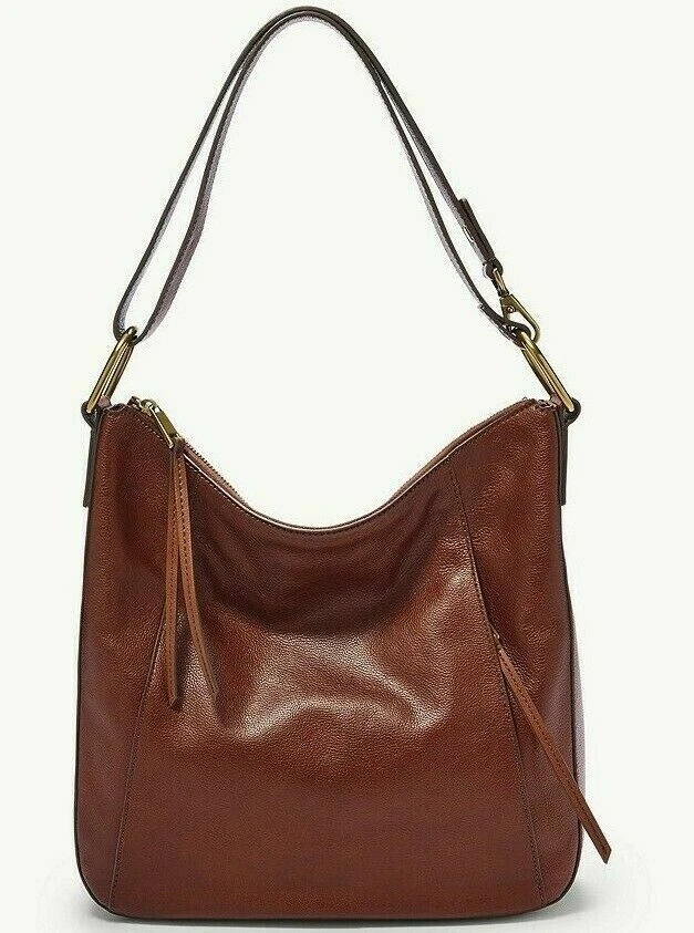 Fossil Talia Hobo Crossbody Shoulder Bag Brown Leather SHB2716213 Retail