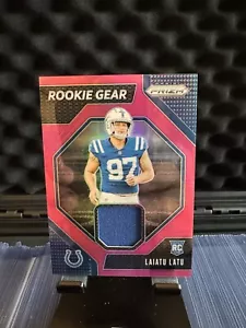 2024 Panini Prizm - Rookie Gear Pink Prizm #RG-LLU Laiatu Latu (MEM, RC) - Picture 1 of 2