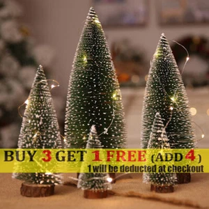 Small Snow Christmas Mini Pine Tree Frost Wire DIY String Light Craft Home Decor - Picture 1 of 15