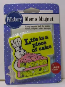 Pillsbury Doughboy 1992 Magnet Life Is A Piece of Cake - New on Card - Picture 1 of 3