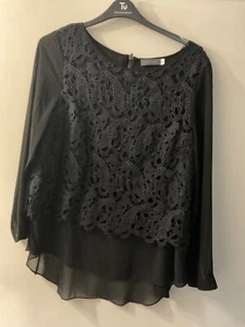 Women’sSIZE 18 MINT VELVET Chiffon With Cotton Lace Layered Blouse - Picture 1 of 2