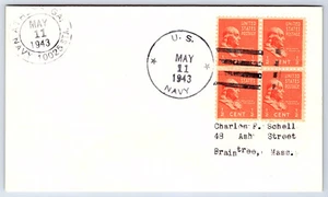 US NAVY WW2 Branch 10025 Athens Georgia double cancel Cover CV115 - Picture 1 of 2