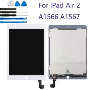 For iPad Air 2 A1566 /A1567 LCD Display Touch Screen Digitizer Replacement White - Picture 1 of 5