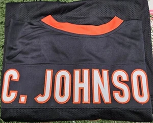 Autographed/Signed CHAD JOHNSON Cincinnati Black Football Jersey JSA COA Auto - Picture 1 of 2