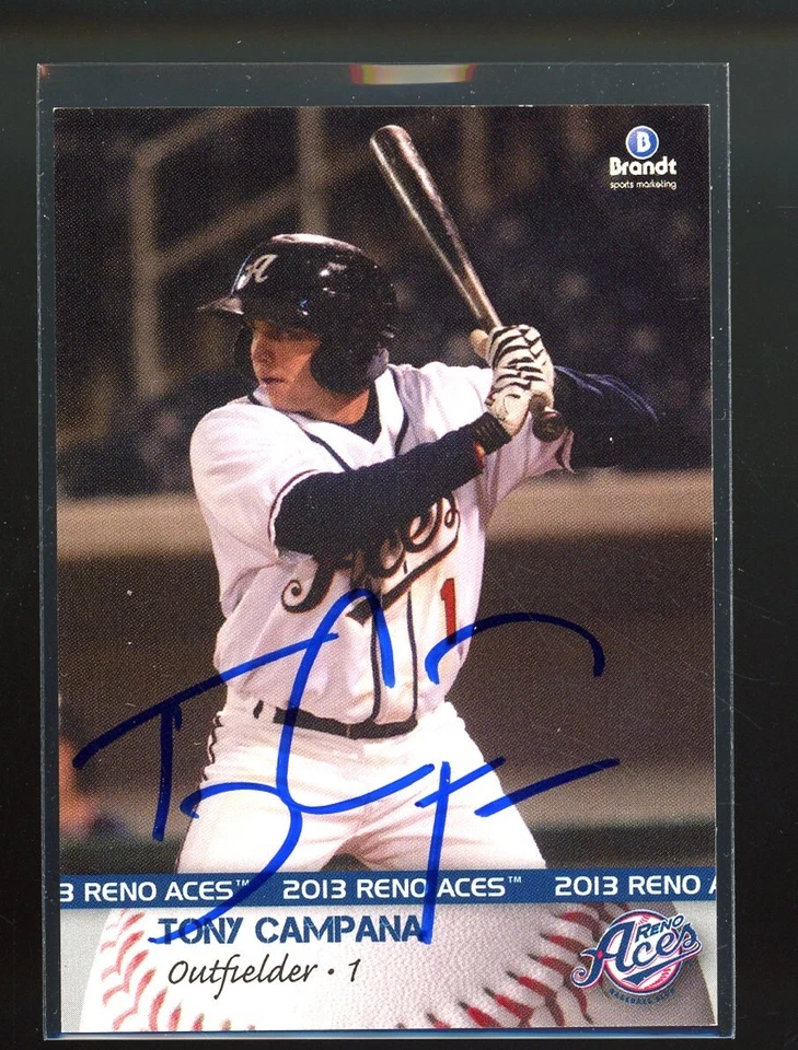 2013 Reno Aces TONY CAMPANA Signed Card autograph auto CUBS RC - Image 1 of 1