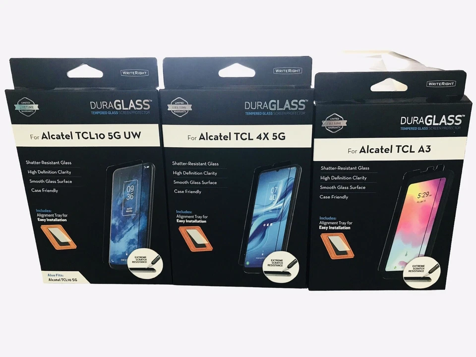 DURAGLASS 钢化玻璃屏幕保护膜 适用于阿尔卡特手机 * 密封 * - 您可选择 — 第 1/1 张图片