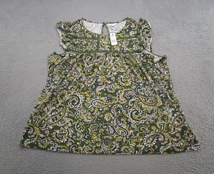 Crown & Ivy Sleeveless Paisley Pullover Top Shirt Blouse Plus Size 2X Curvy NEW - Picture 1 of 9